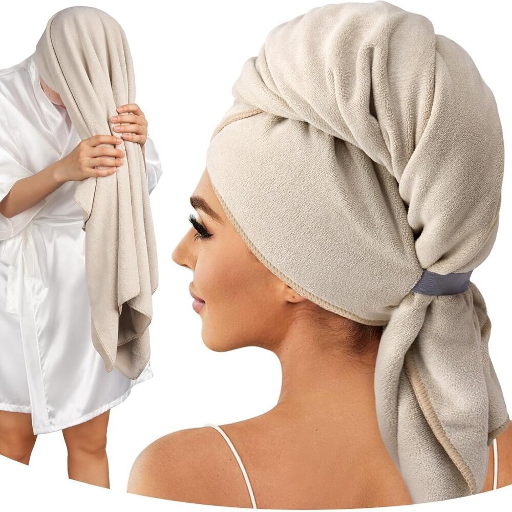 Microfiber Hair Towel Extra Large 41x30 Absorbent Curly Hair Wrap